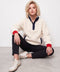 Beyaz Arkası Nakışlı Polar Sweatshirt