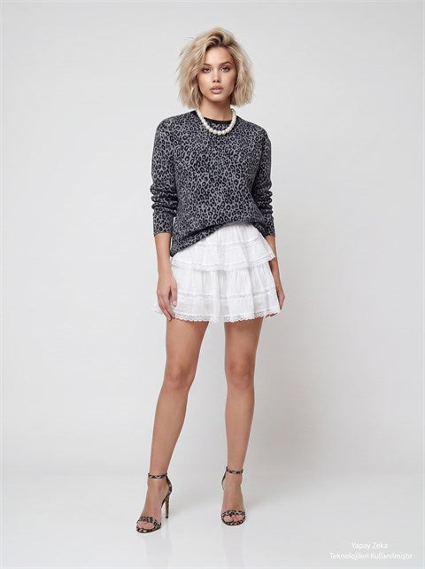 Leopar Desen Oversize T-shirt