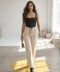 Likralı Jean Kumaş Taş Yıkamalı Wide Leg Pantolon