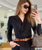 Sandy Kumaş Vatkalı Bodysuit Siyah