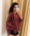 Tasarım Pelerin Bluz Bordo
