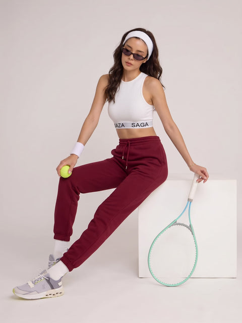 Bordo İki İplik Jogger Eşofman Altı