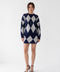 Lacivert Baklava Desenli Triko İkili Takım
