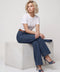 Beyaz Yaka Ribanalı Premium Basic T-Shirt