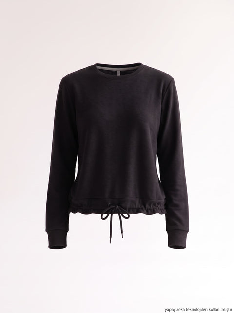 İki İplik Penye Altı Bağlamalı Sweatshirt