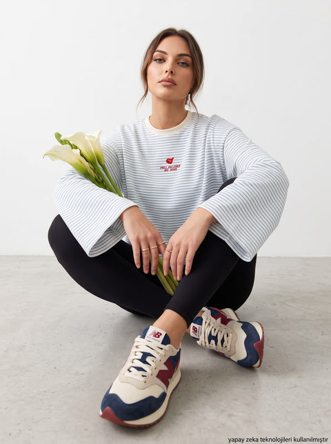 Bebe mavisi Nakışlı Süprem T-Shirt