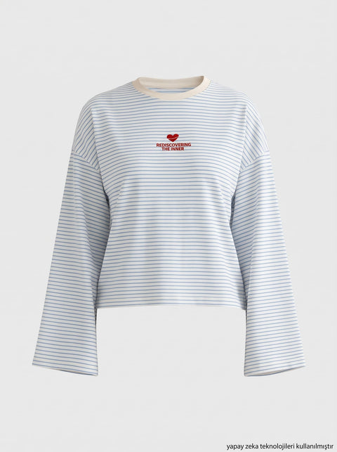 Bebe mavisi Nakışlı Süprem T-Shirt