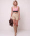 Pembe Premium Series Beli Kalın Lastikli Göğüs Dolgulu Crop