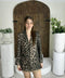 Atlas Kumaş Astarlı Leopar Desen Blazer