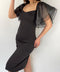Atlas Kumaş Kollar Katkat Tül Tasarım Kalem Elbise