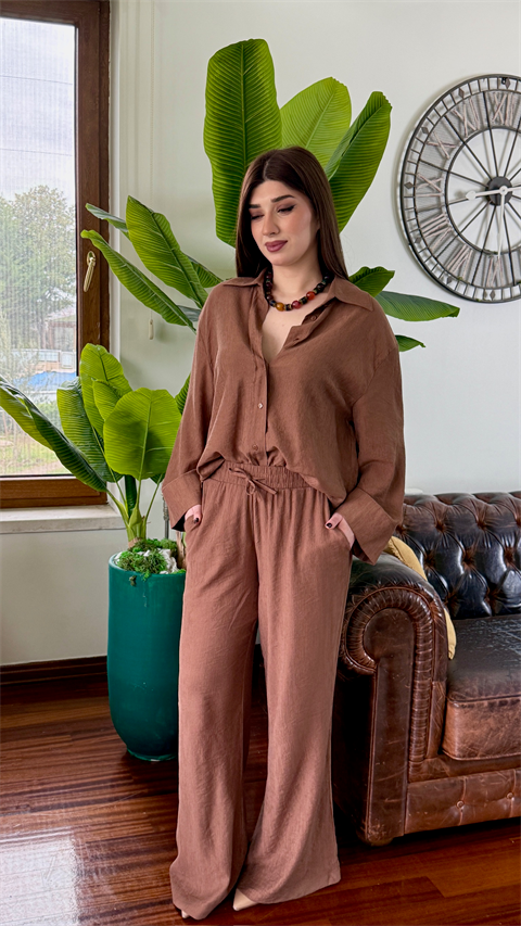 Ayrobin Kumaş Pantolon& Gömlek İkili Takım
