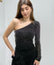 Full Taşlı Tek Kol Tül Detaylı Tasarım Premium Bodysuit