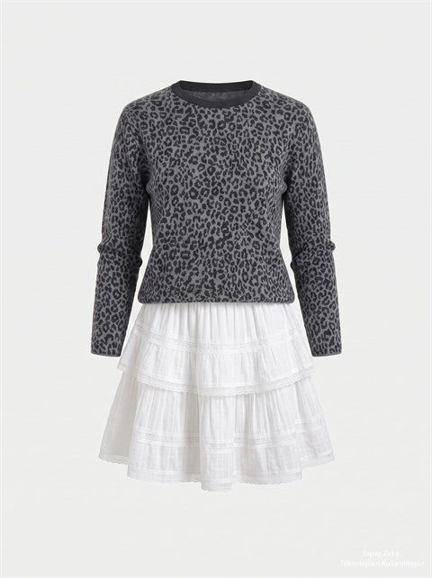 Leopar Desen Oversize T-shirt
