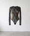 Likralı Tül Bodysuit Siyah
