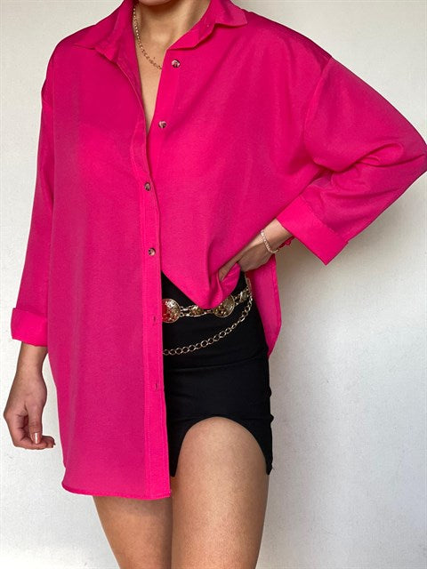 Oversize Basic Poplin Kumaş Gömlek