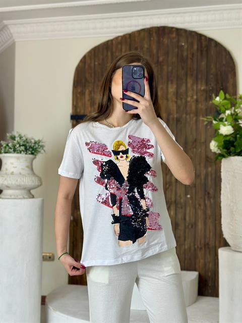 Payet Detay Penye T-shirt