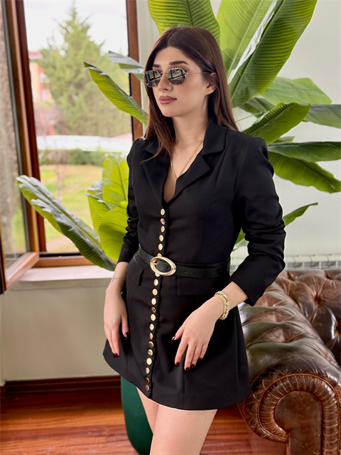 Premium Aktif Pat Düğmeli Ceket Elbise