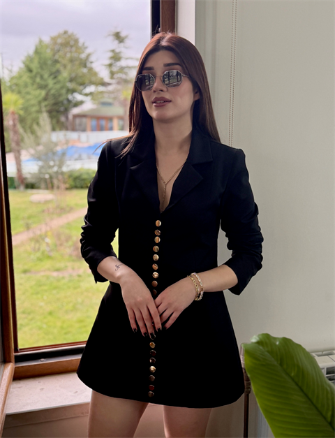 Premium Aktif Pat Düğmeli Ceket Elbise